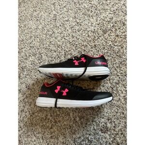 Under Armour New  Black Pink Unisex Running Shoes - Size 7
